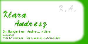 klara andresz business card